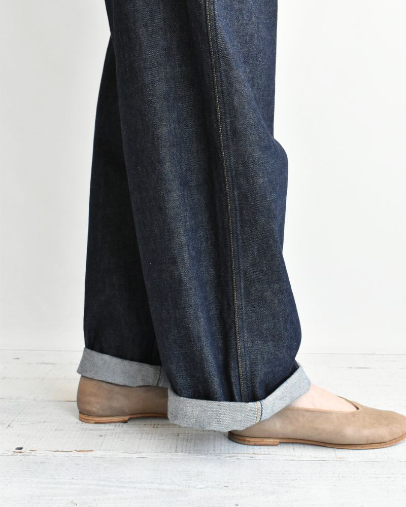 13oz Uneven Yarn Buggy Denim Pants in OneWash