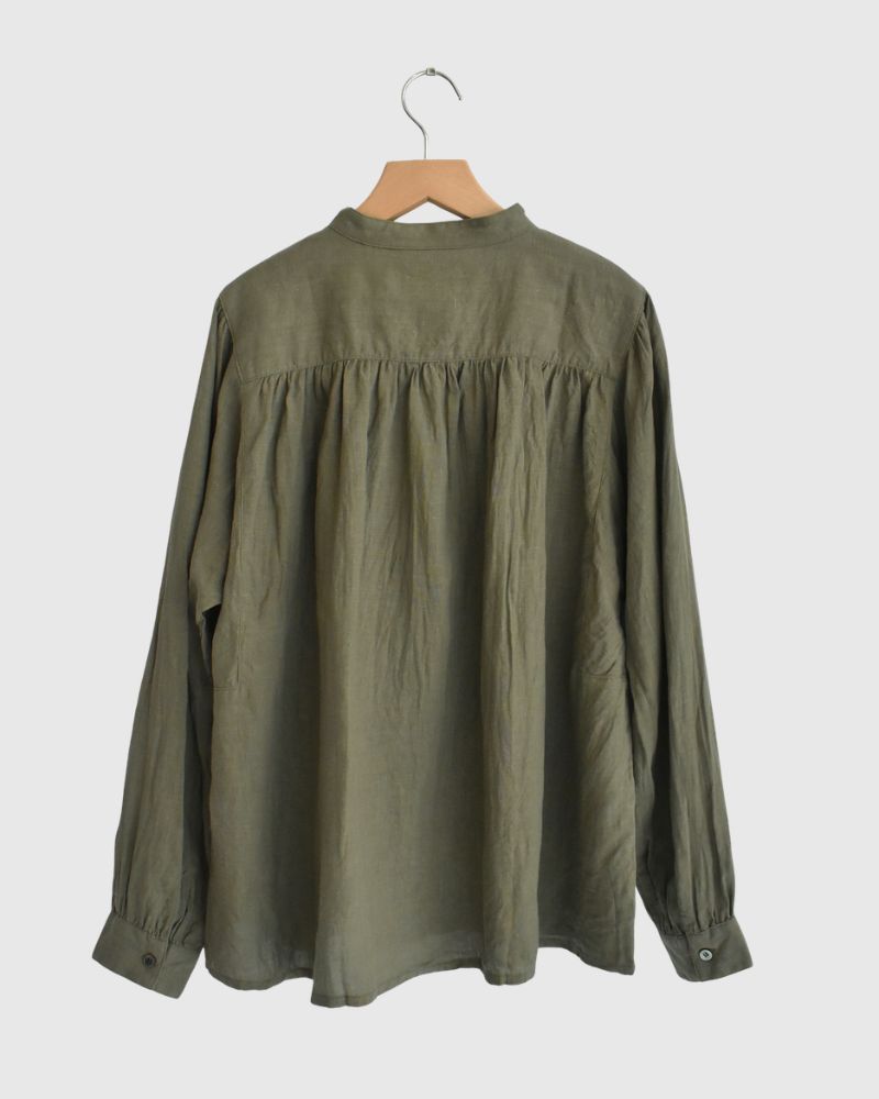 French Linen Shirt in Khaki