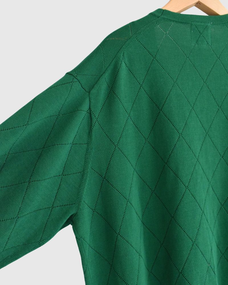 Openwork knit cardigan 'EMILY' in Green