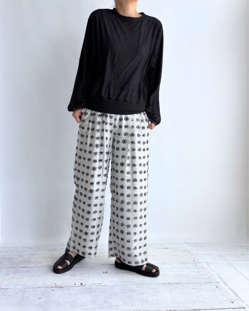 Jacquard Wide Pants in LightGray