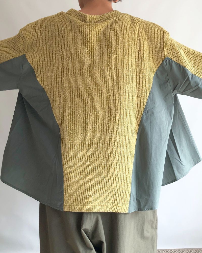 KNIT COMBI TOPS 'ORIAN' in Yellow