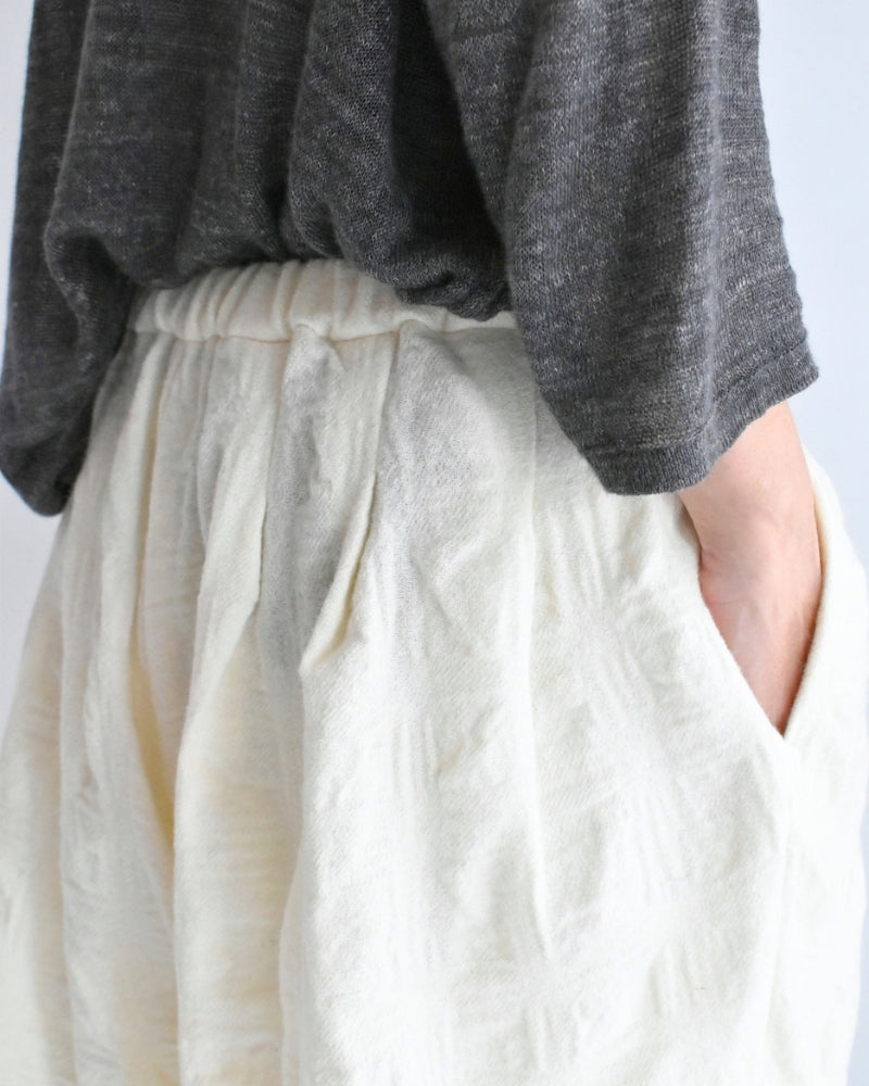 Wool Check Pants in Ivory