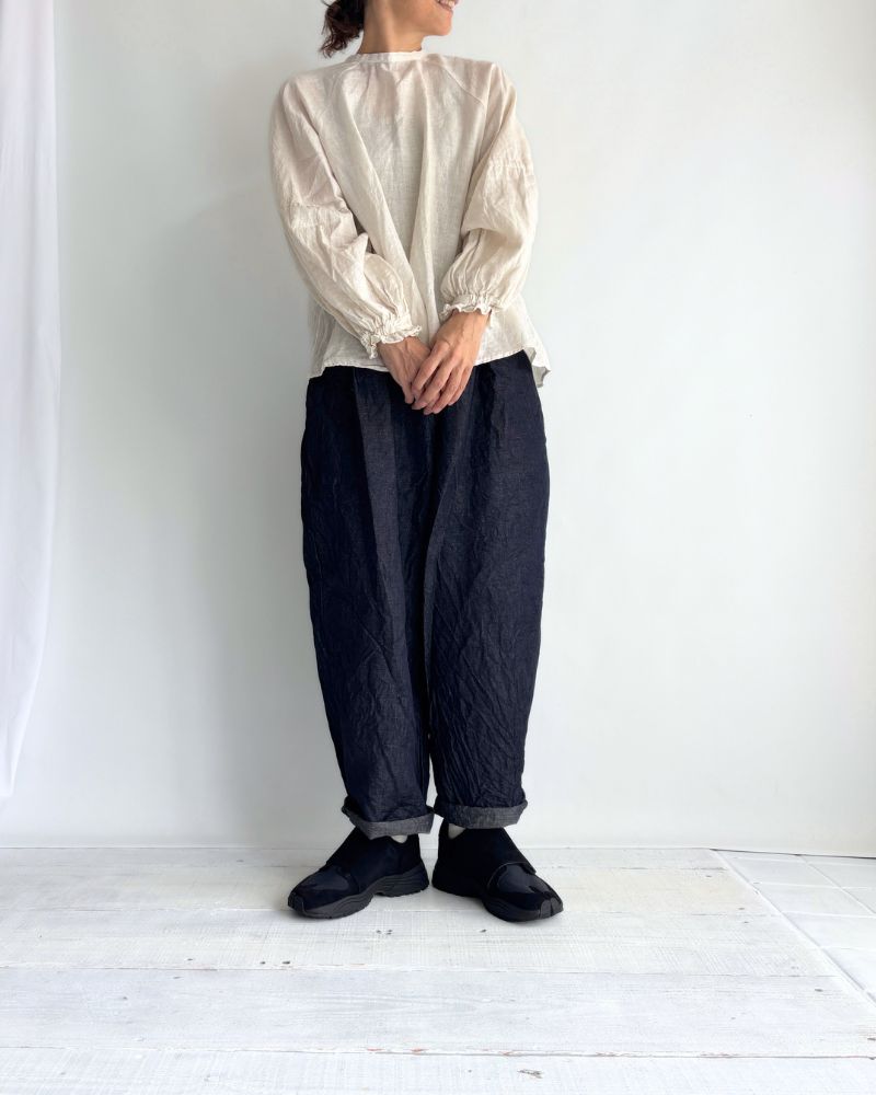 Light denim throw pants in Indigo