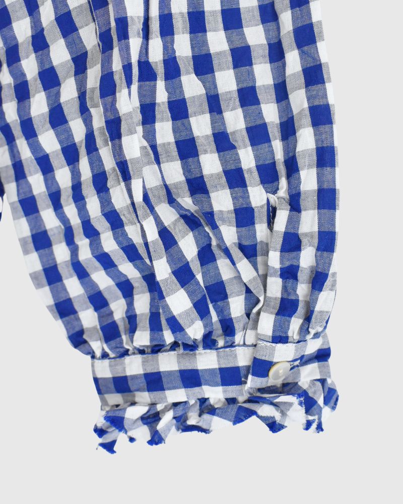 Frill Blouse in BlueCheck