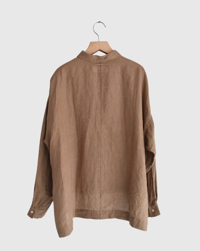 Handwoven 60 Linen Shirt in Mocha
