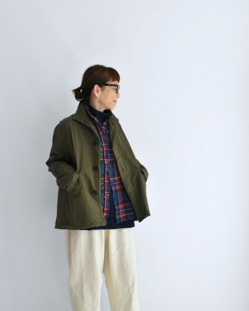Garment Dye Short Coat in Khaki