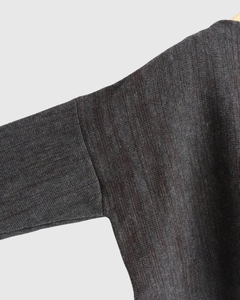 Bottleneck Boiled Wool Knit in Brown