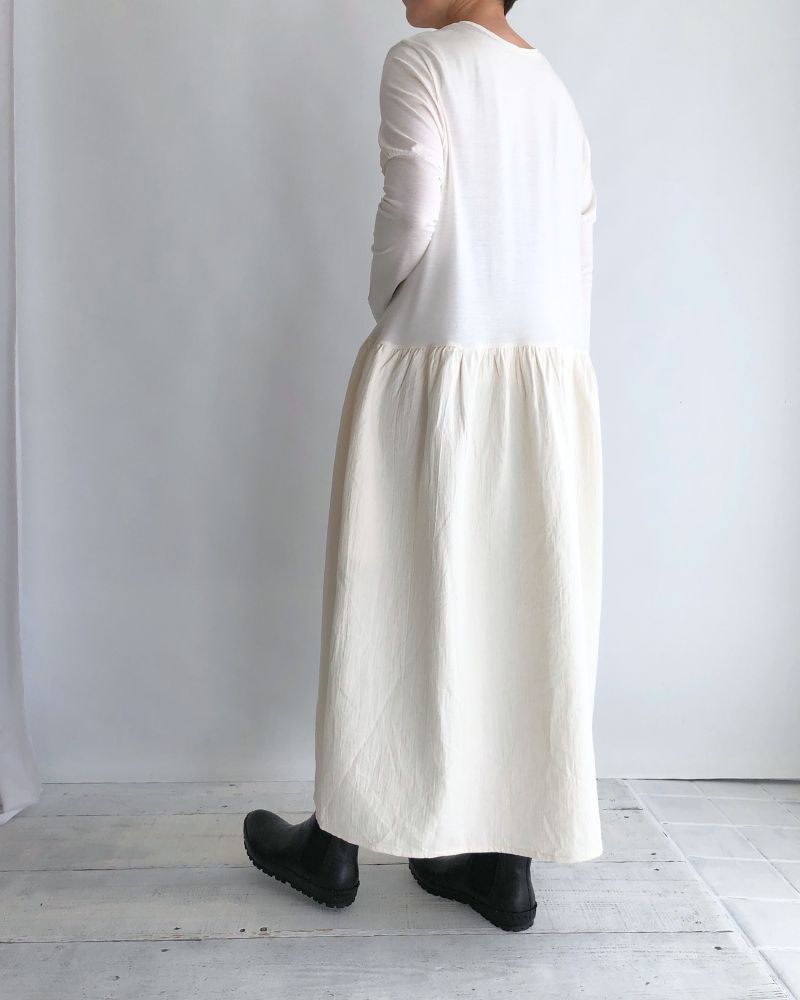 PUFF SLEEVE ONE PIECE in Ecru