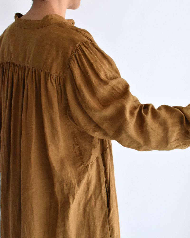 French Linen Dress in Camel