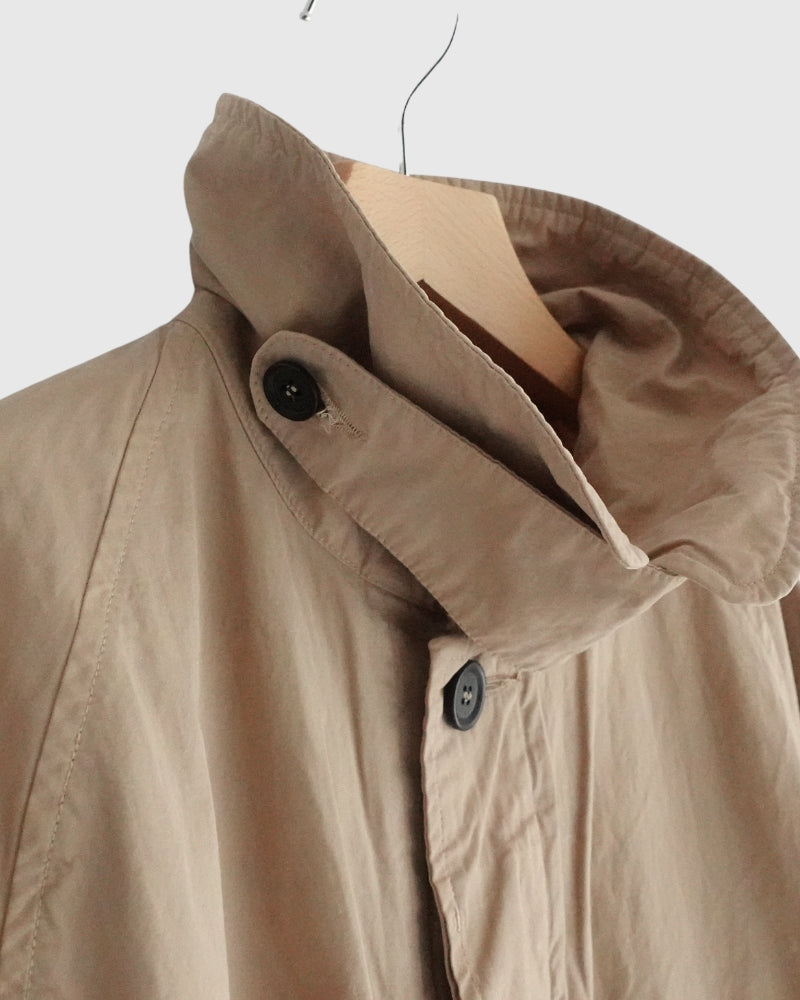 Balmacaan Short Coat in GrayKhaki