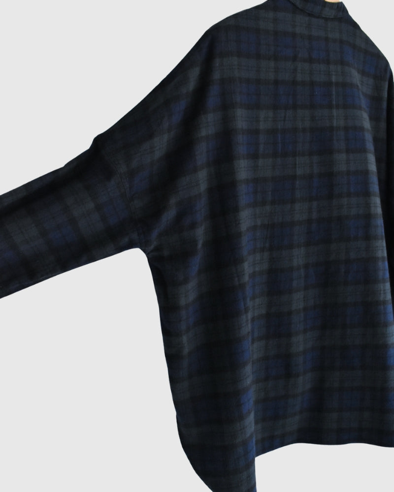 Oversized Shirt in Black Watch Check