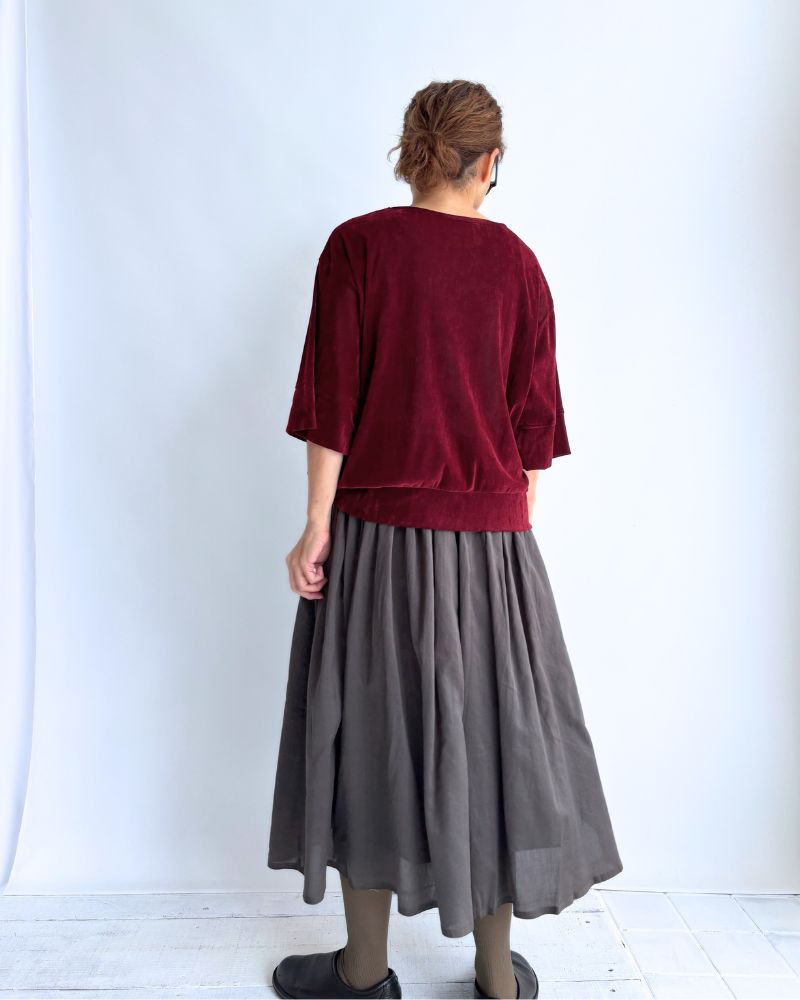 RAJASTHAN TUCK GATHERED SKIRT WITH LINING in Gray