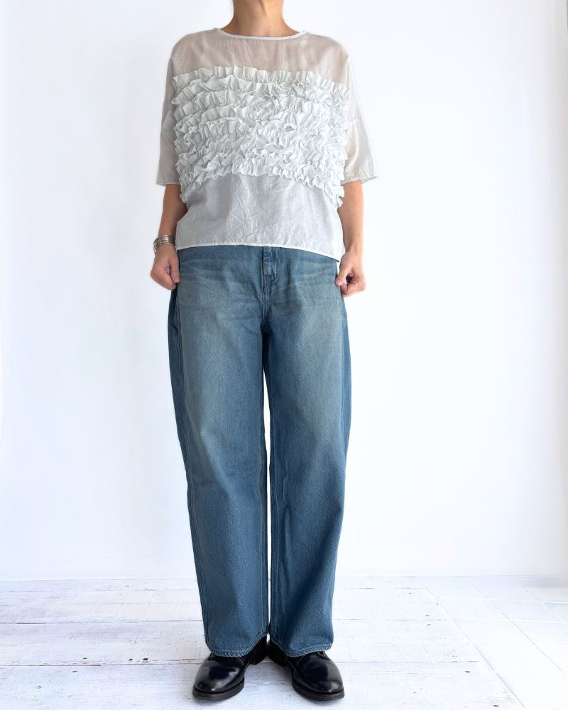 Beside Frill Pullover in PaleBlue