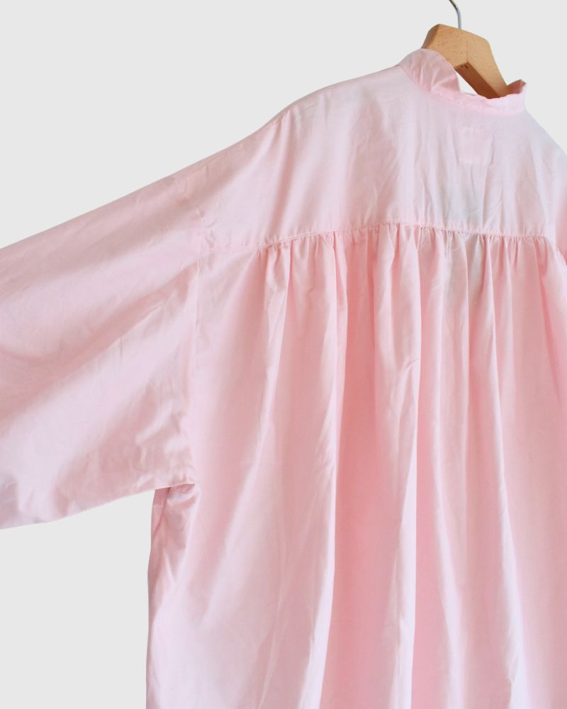 Cuff Ruffle Oversized Shirt in Pink