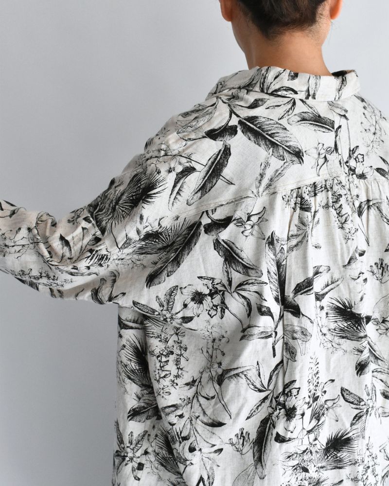 Botanical Print Shirt in Natural