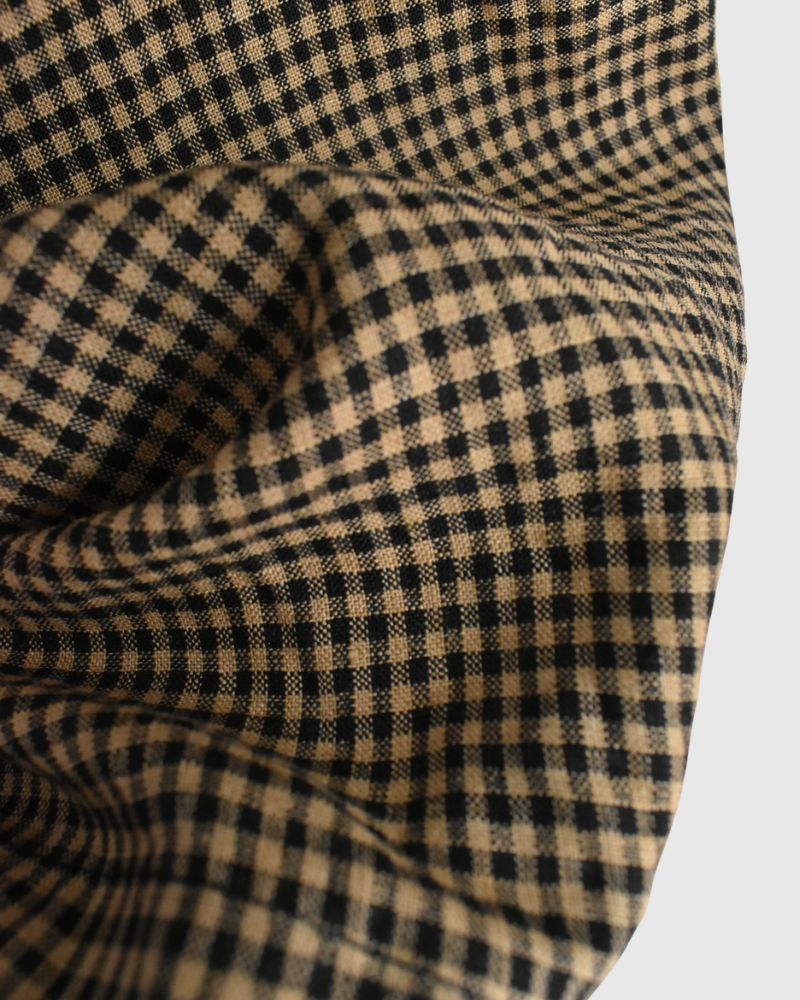 Wide Cocoon Gathered Pants in Camel/Black
