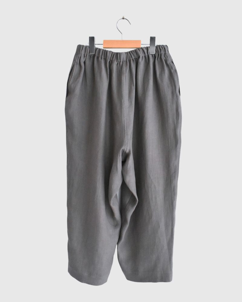Asymmetric Pocket Baker Pants (LINEN) in DarkGray