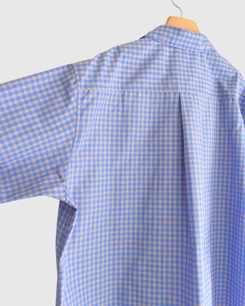 Chinese Button Check Shirt 'BRETON' in Blue