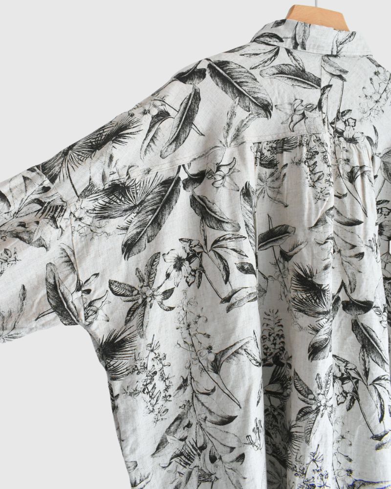 Botanical Print Shirt in Natural
