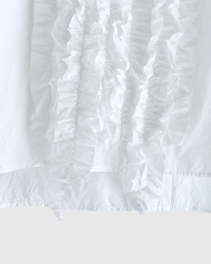 Front Frill Blouse in White