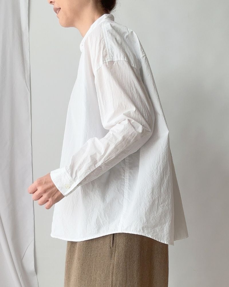 BAND COLLAR BIG SHIRT in White