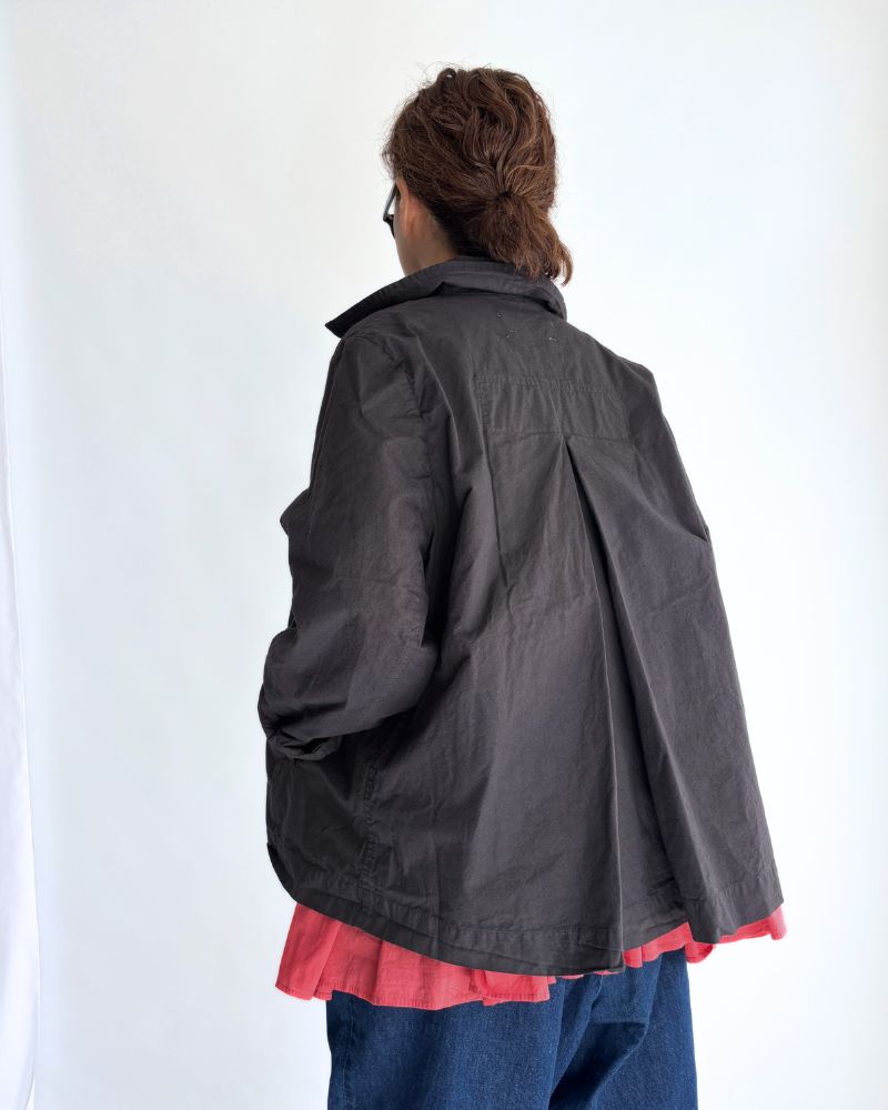 Double Button Short Coat in CharcoalGray