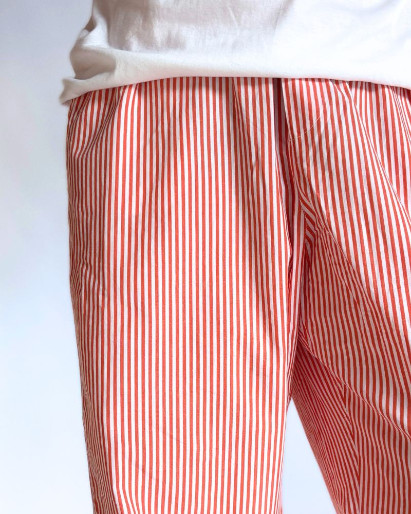 POPLIN STRIPE EASY PANTS in OrangeStripe