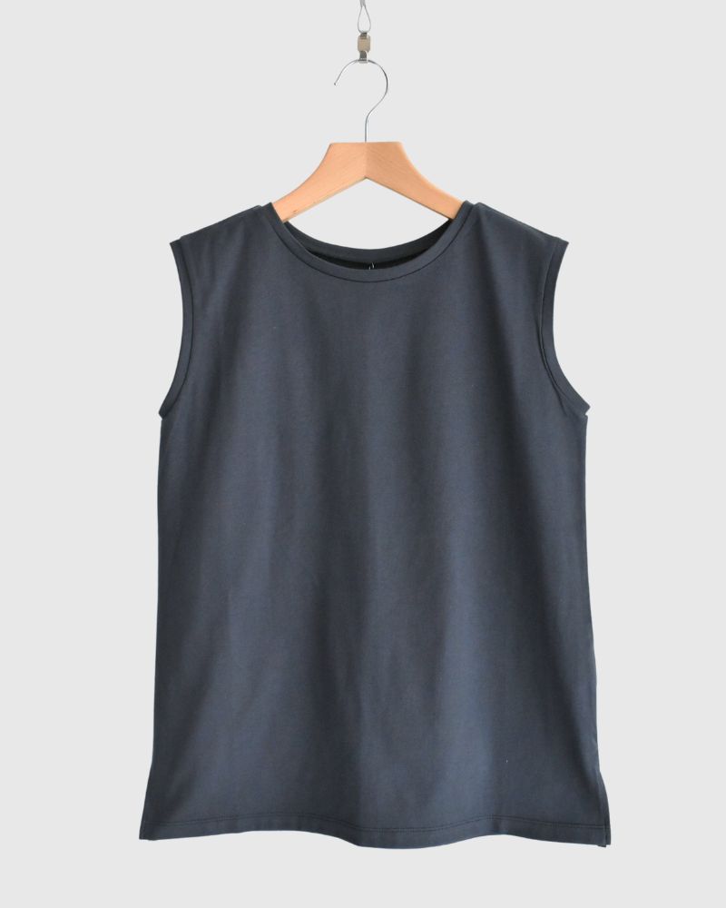 Crew Neck Tank Top in Charcoal