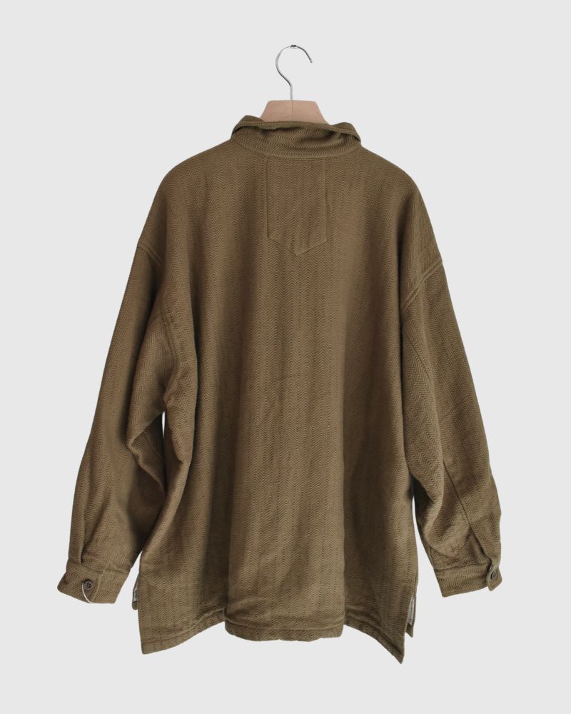 TEORI Cotton Herringbone Jacket in KhakiBrown