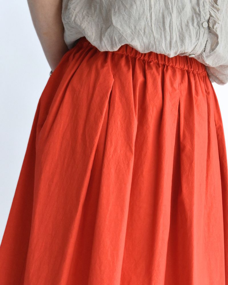 Easy Tuck Skirt in Orange