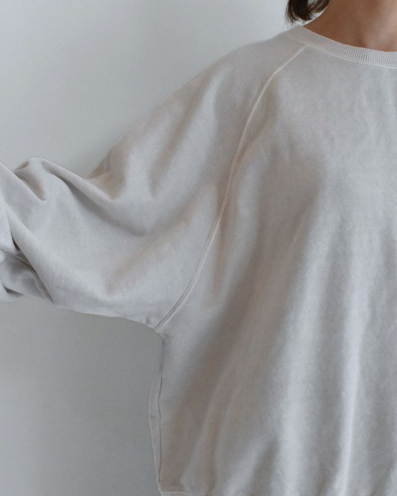 Pigment dye sweatshirt L/S in Ivory