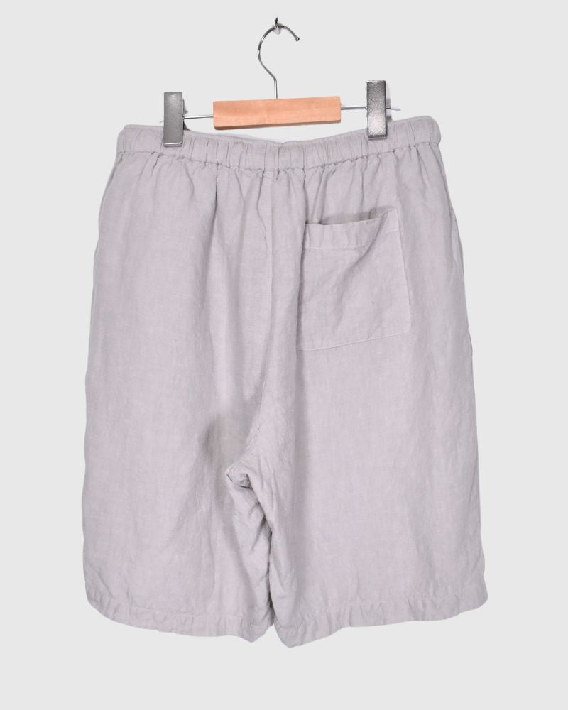 60'S LINEN OVERDYE EASYCROPPED SHORT PANTS in Gray