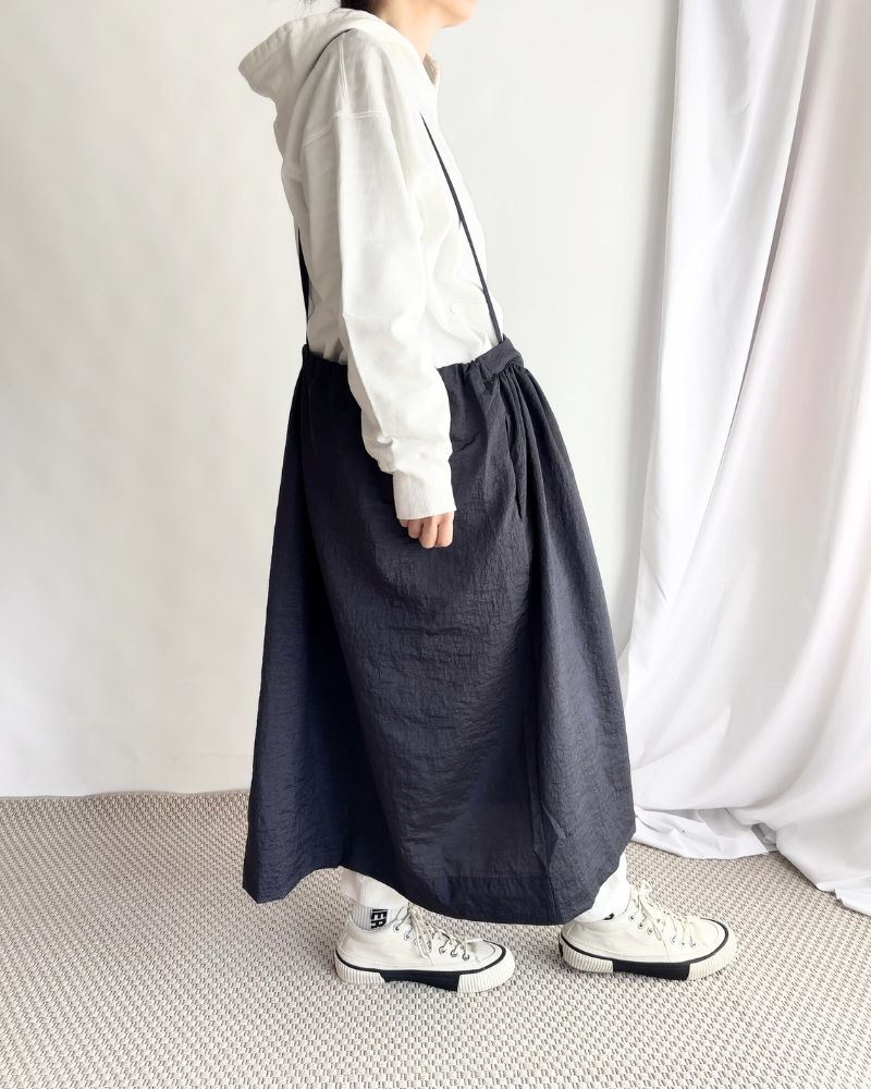 Vintage Cloth Shoulder Strap Skirt in Navy