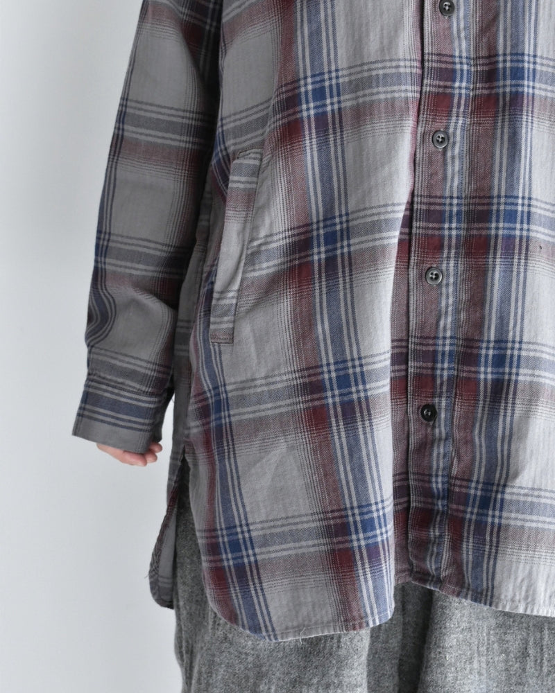 Stand Collar Shirt in Blue