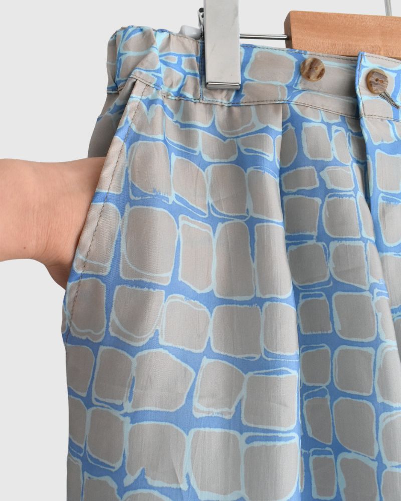 Cobblestone Pattern Easy Pants in SaxBeige