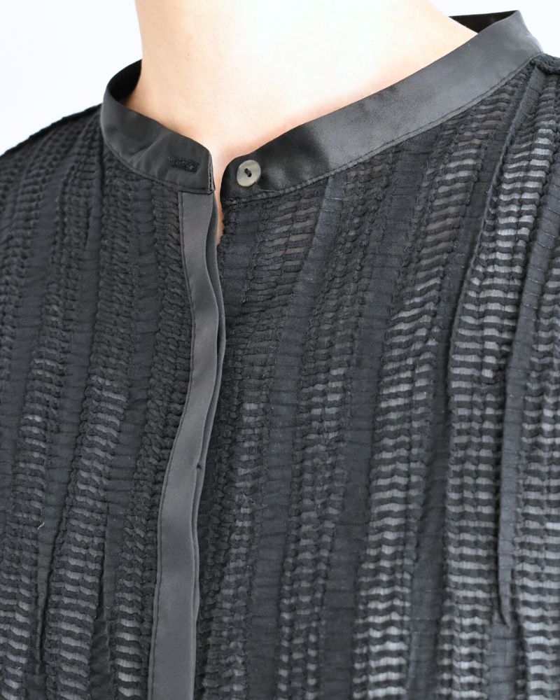 Wide Square Blouse in Black