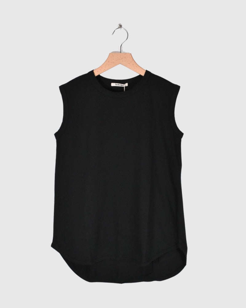 Supre Cotton Jersey Round Hem Tank Top in Black