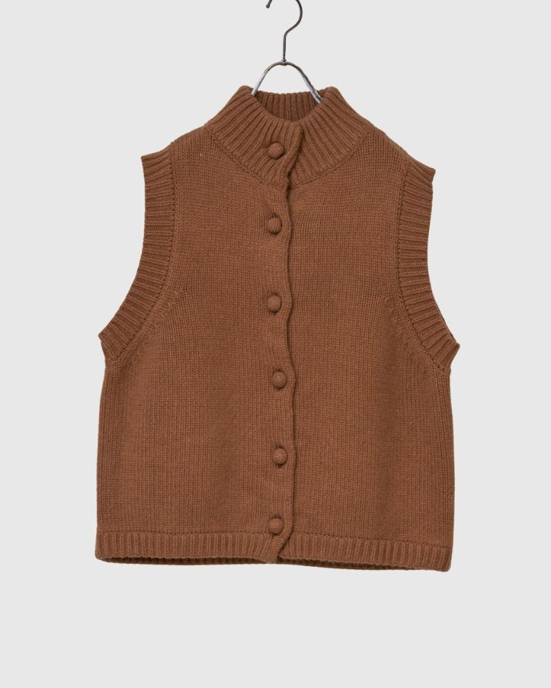[Pre-order] F/W LA526 Basket Weave Button Knit Vest (Mid Oct - Late Oct)