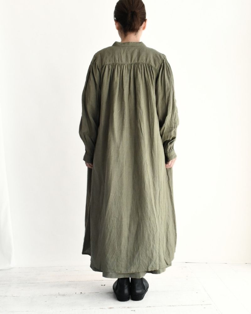 French Linen Dress in Khaki