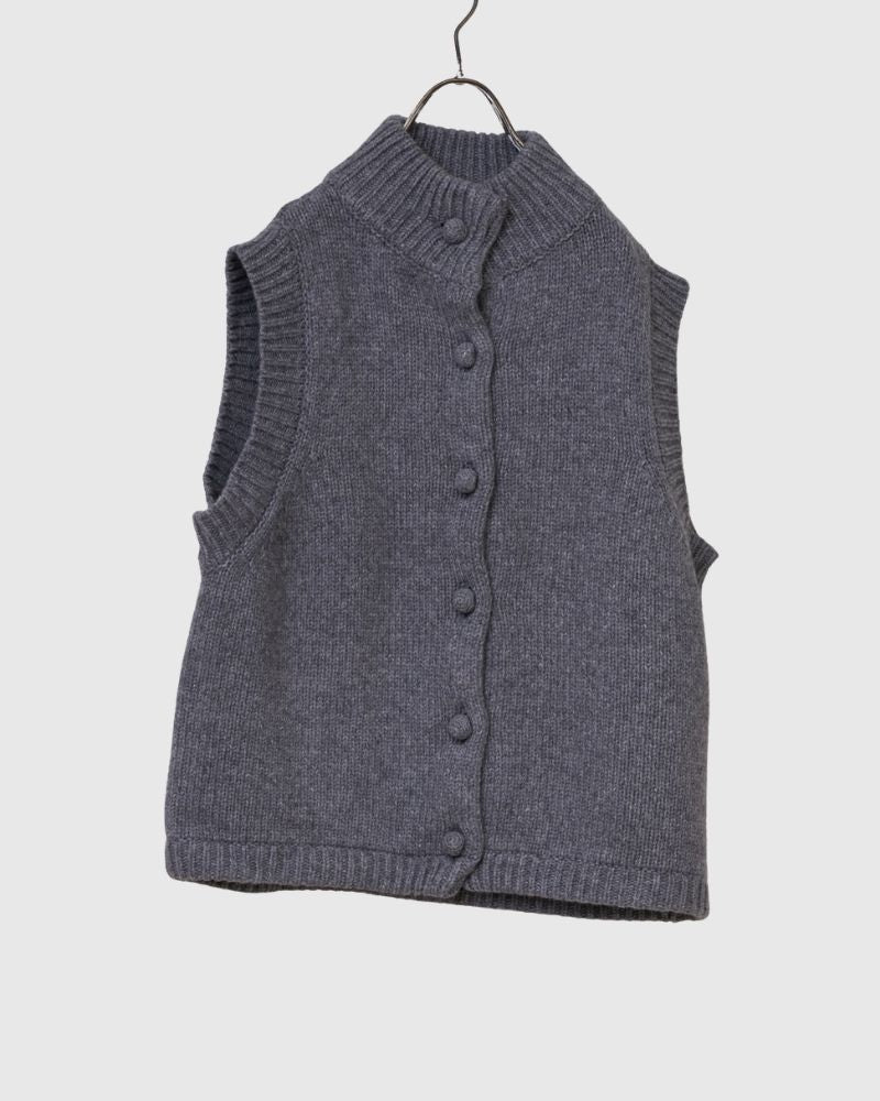 [Pre-order] F/W LA526 Basket Weave Button Knit Vest (Mid Oct - Late Oct)