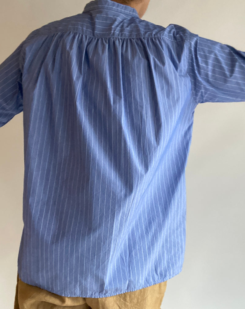 Pinstripe Fisherman Shirt in Blue