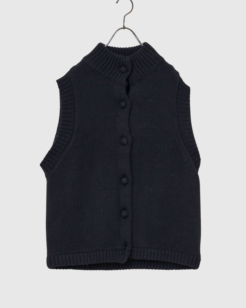 [Pre-order] F/W LA526 Basket Weave Button Knit Vest (Mid Oct - Late Oct)