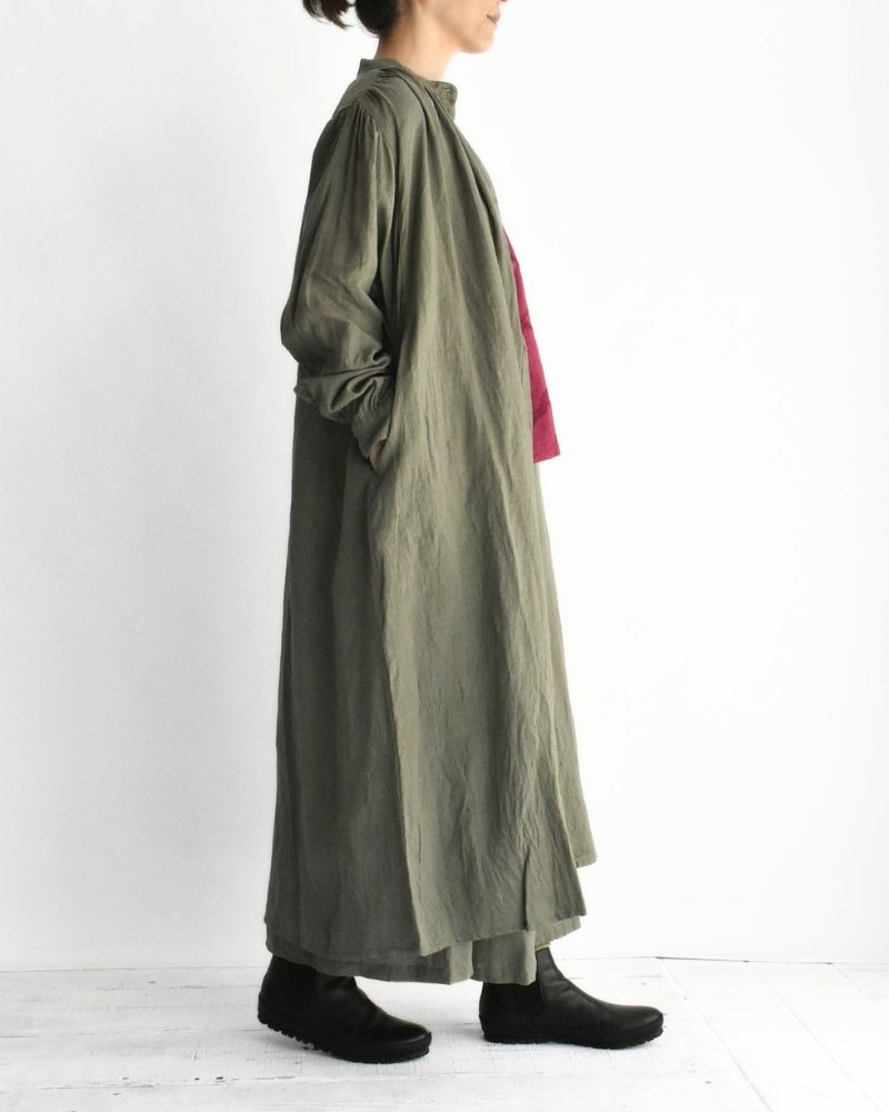 French Linen Dress in Khaki