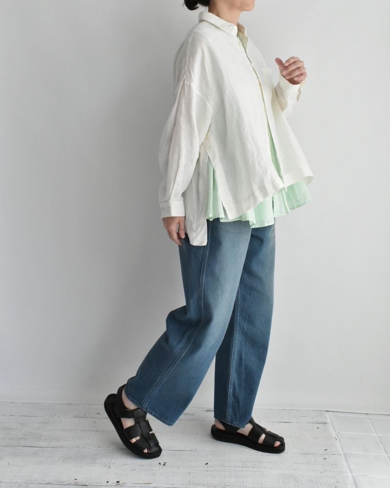 Handwoven 60×60 Linen Square Shirt in White