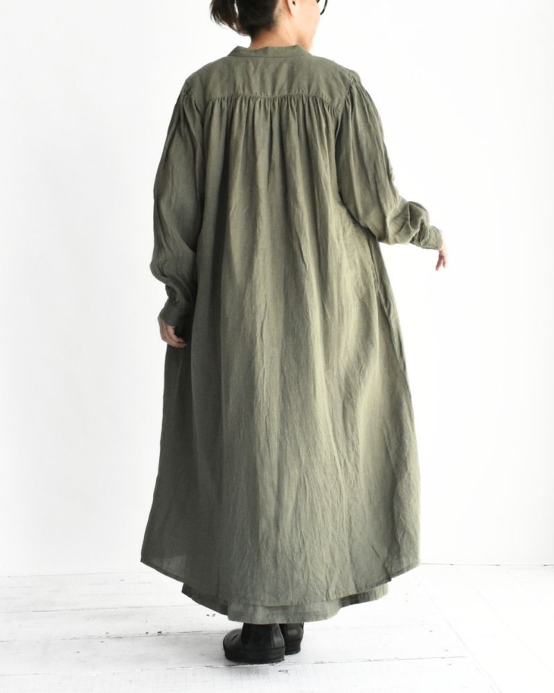 French Linen Dress in Khaki