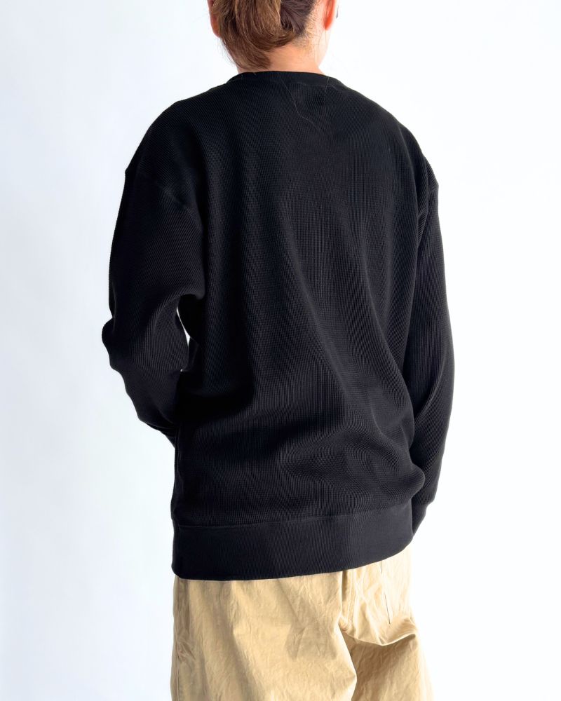 Waffle Long Sleeve Tee in Black