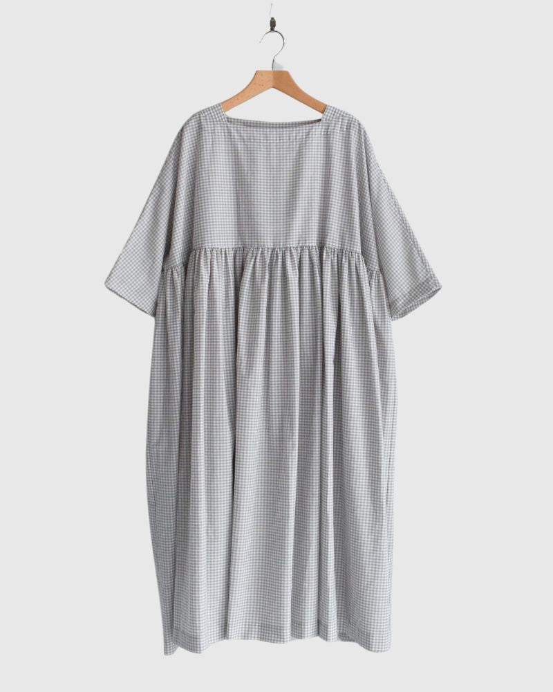 Ruffle Dress in GrayGingham
