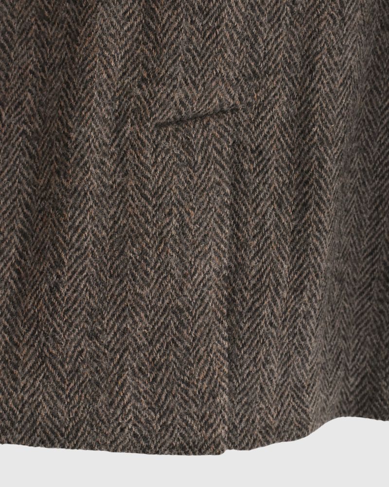 Wool Herringbone Wool Jacket in Brown
