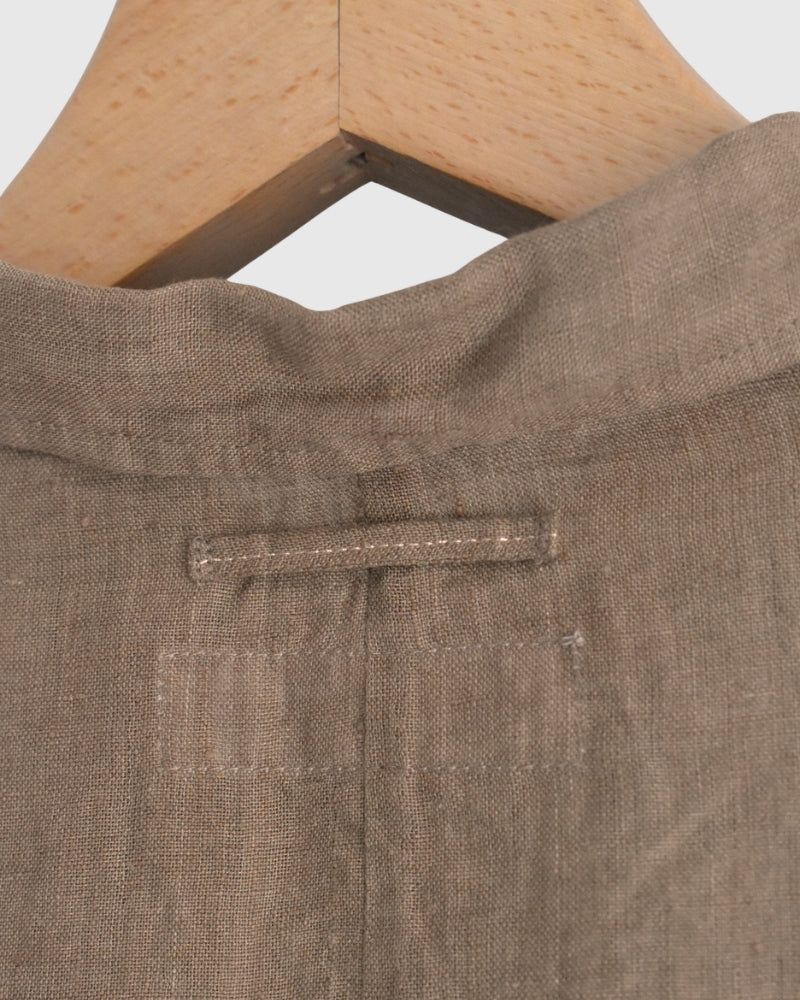 Handwoven 60 Linen Shirt in Mocha