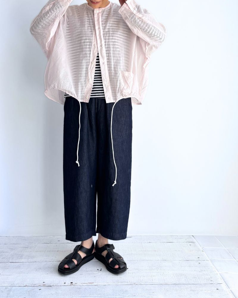 Hem Cord Adjustment Shirt in Pink